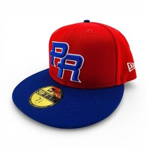 New Era Puerto Rico 59Fifty Fitted Hat Red/Blue Size 7 3/8 Baseball FBPR Cap NEW